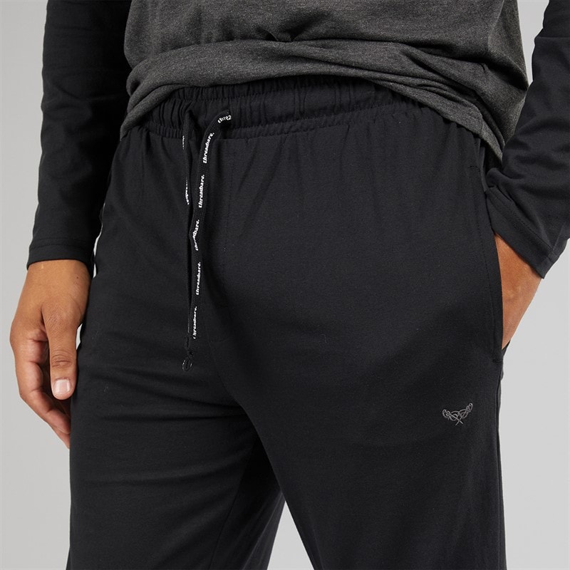 Herre baddaway pyjamasæt Charcoal Marl/Sort - Billede 3