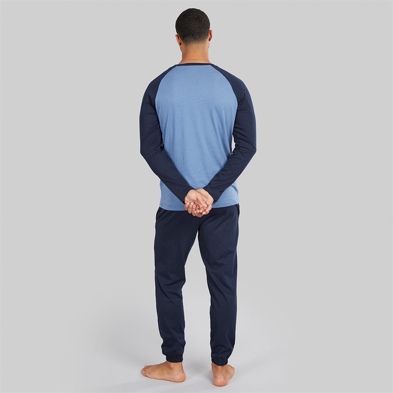 Herre baddaway pyjamasæt Navy/Denim Marl - Billede 2