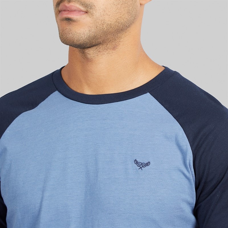 Herre baddaway pyjamasæt Navy/Denim Marl - Billede 3