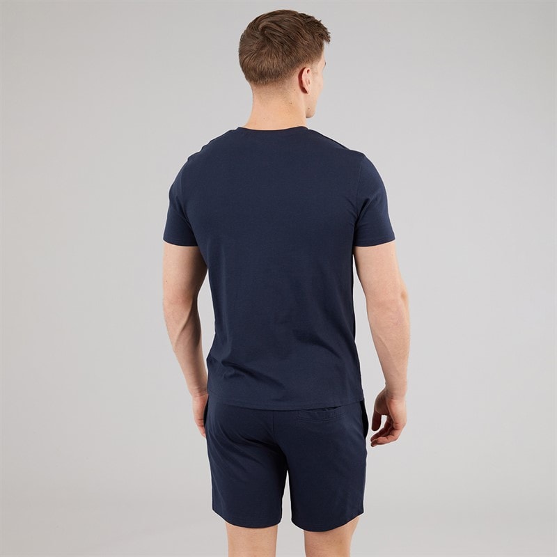 Herre wells t-shirt og shorts pyjamasæt Marineblå - Billede 2