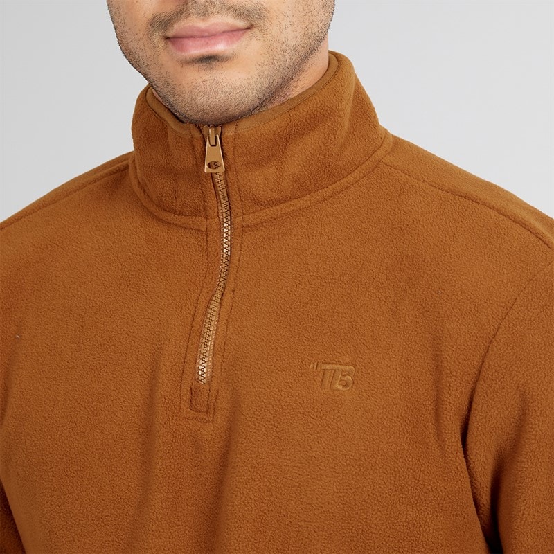 Herre blade 1/4 lynlås fleece Rust - Billede 3
