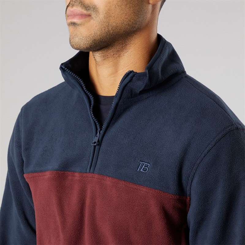 Herre wham 1/4 lynlås fleece Marine/Bourgogne - Billede 3
