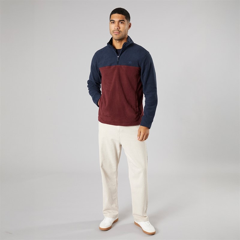Herre wham 1/4 lynlås fleece Marine/Bourgogne - Billede 4