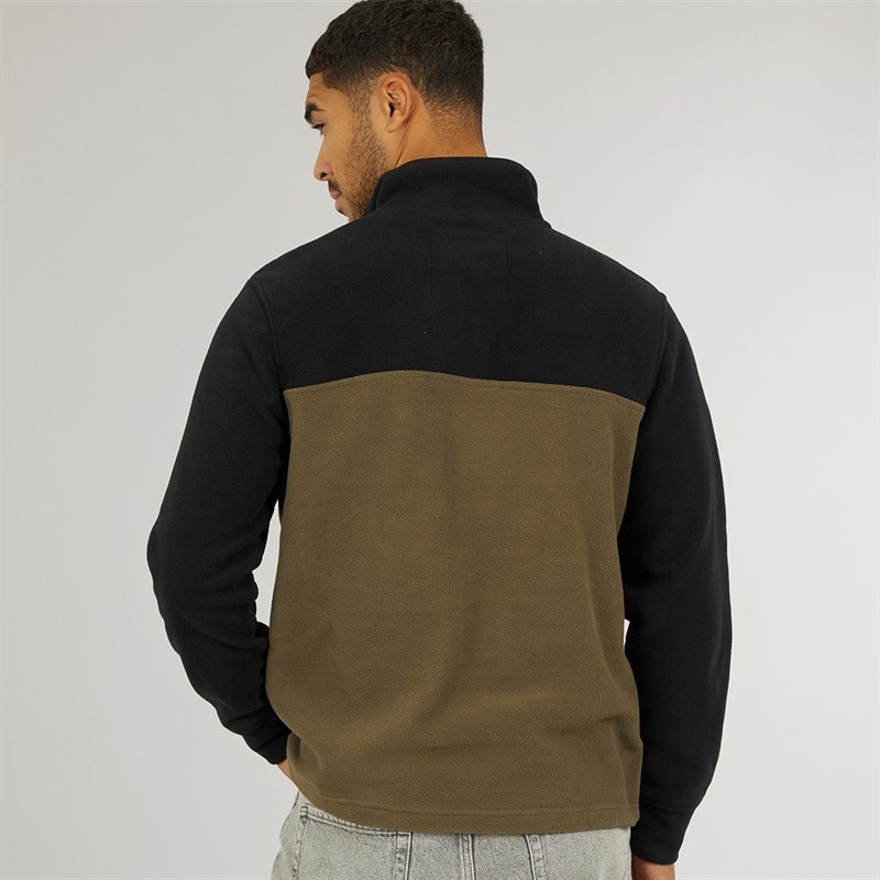 Herre wham 1/4 lynlås fleece Sort/Khaki - Billede 2