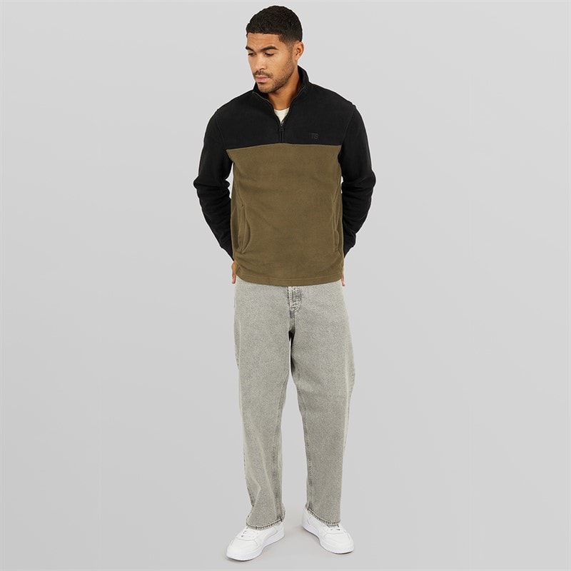 Herre wham 1/4 lynlås fleece Sort/Khaki - Billede 3