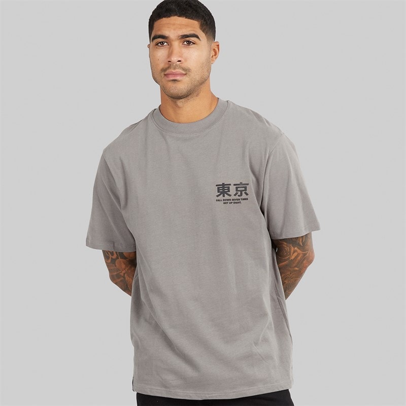 Herre axel afslappet pasform grafisk t-shirt Slate - Billede 2