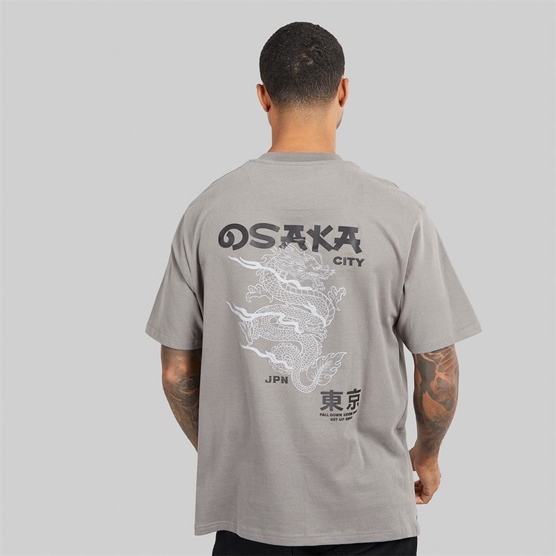 Herre axel afslappet pasform grafisk t-shirt Slate - Billede 3