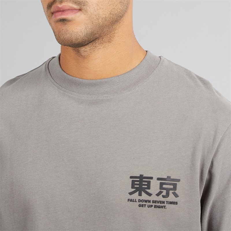 Herre axel afslappet pasform grafisk t-shirt Slate - Billede 5