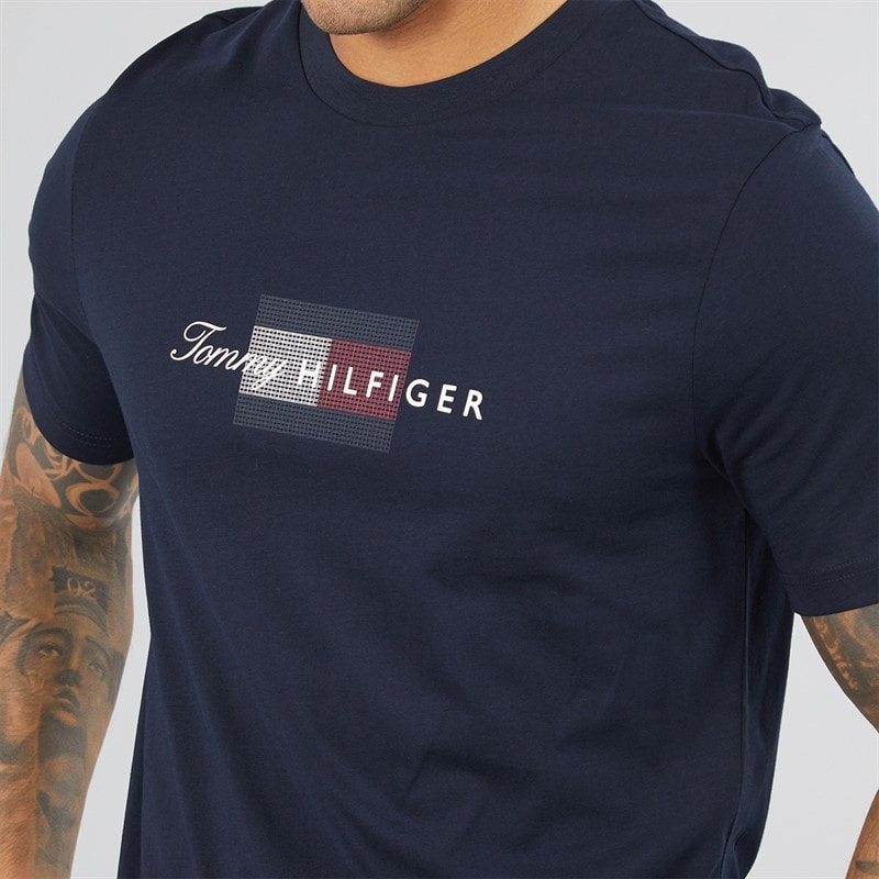 Herre script flag t-shirt Desert Sky - Billede 3