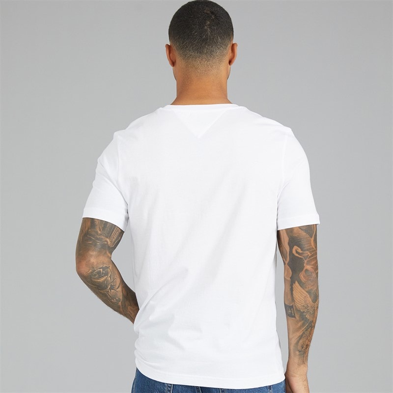 Herre script flag t-shirt Hvid - Billede 3