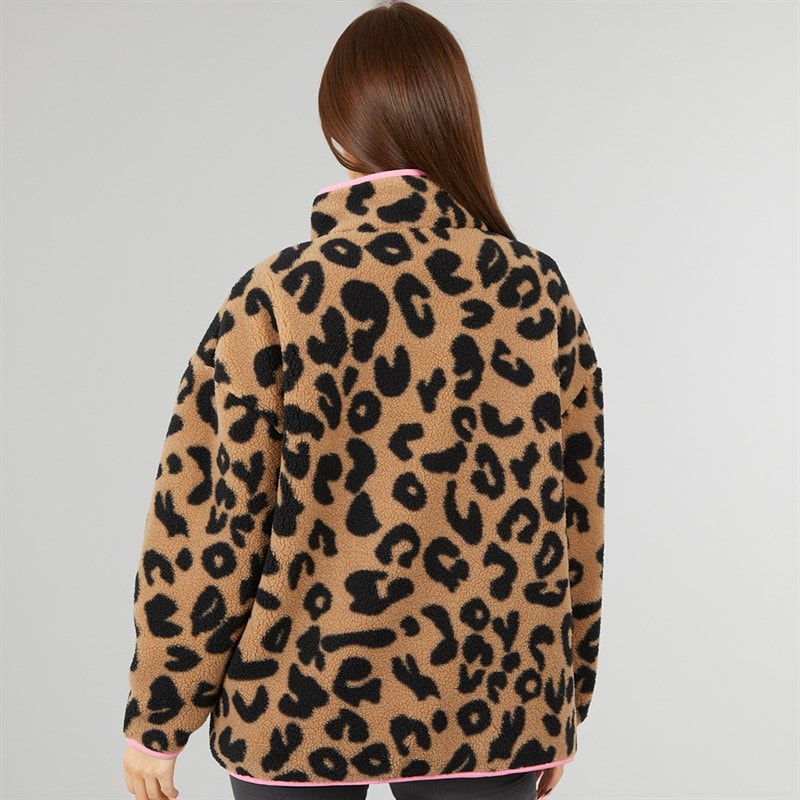 Dame avenue borg fleecejakke Leopard - Billede 2