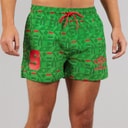 Herre racer badeshorts Grøn/Rød/Hvid