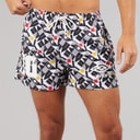 Herre racer badeshorts Hvid/Sort/Gold/Rød