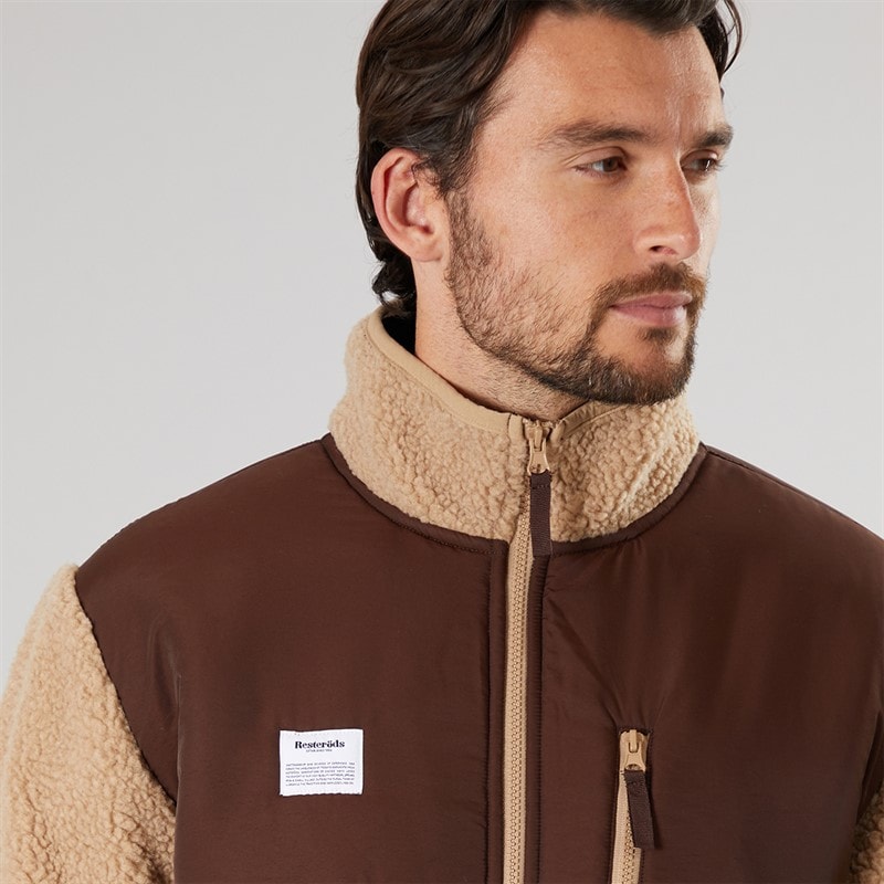 Herre panel lynlås fleece Sand - Billede 3
