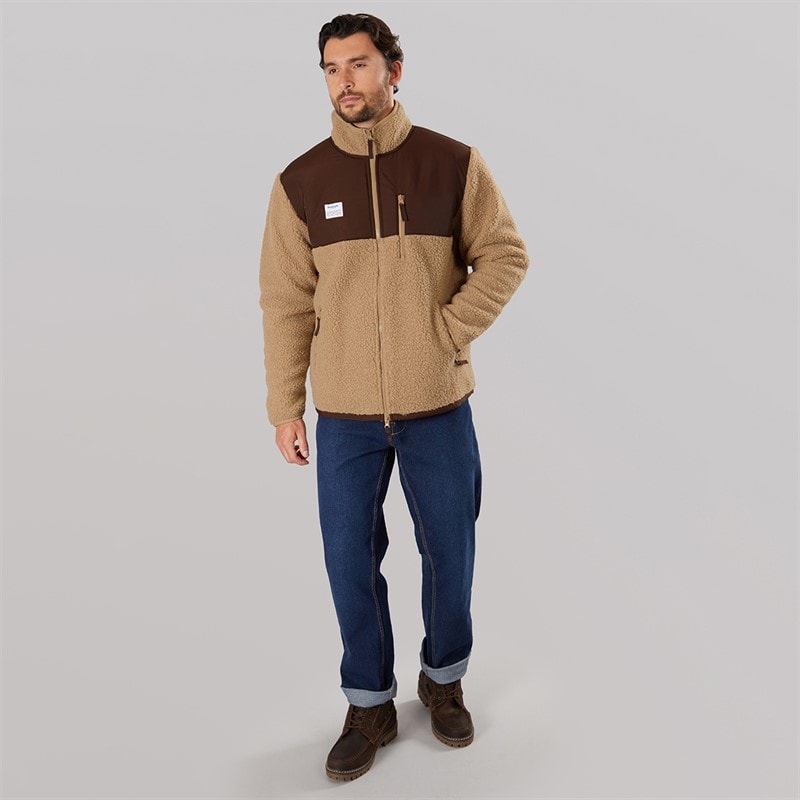 Herre panel lynlås fleece Sand - Billede 4