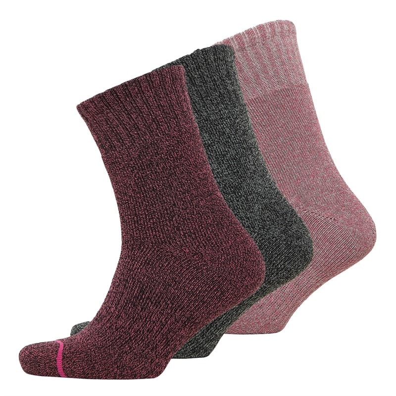 Dame trepak termiske crewstrømper Rapture Rose/Mellemgrå/Sort Medium Pink - Billede 1