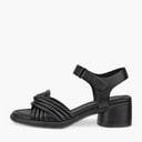 Dame sculpted 36 rør læder sandaler med hæl Sort