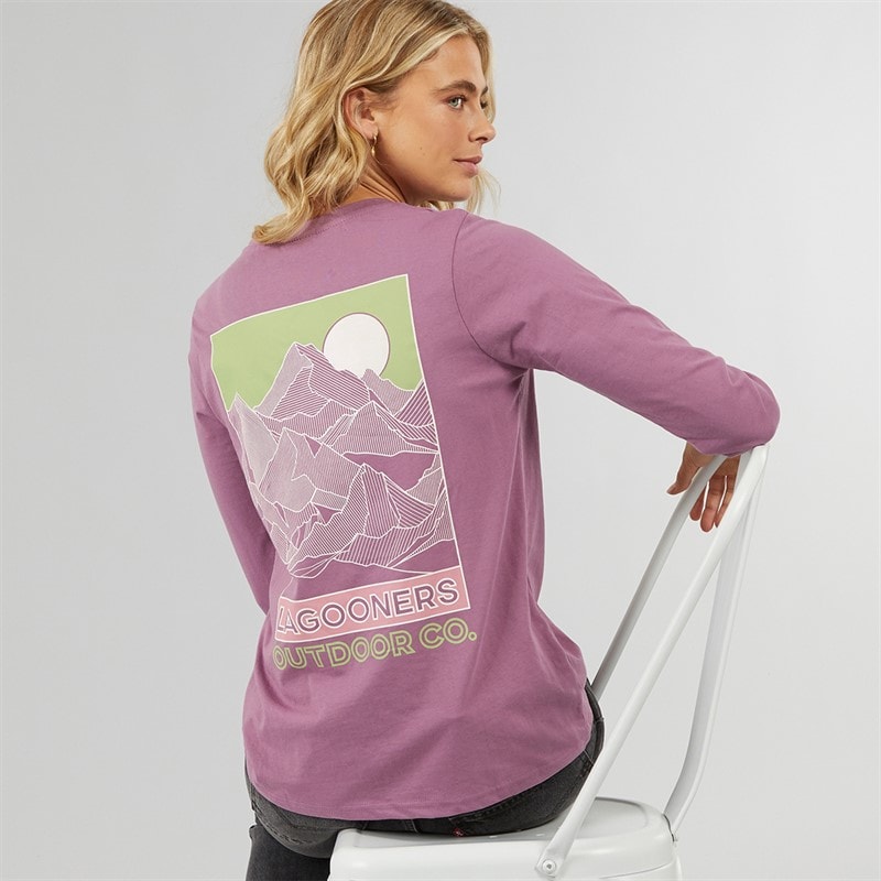 Lagooners Dame cullen langærmet t-shirt - Rosebud