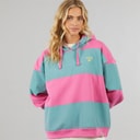 Dame sky hættetrøje Pink/Teal