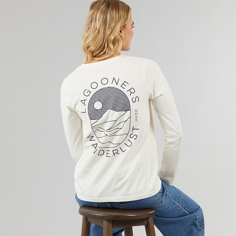Lagooners Dame fife langærmet t-shirt - Ecru