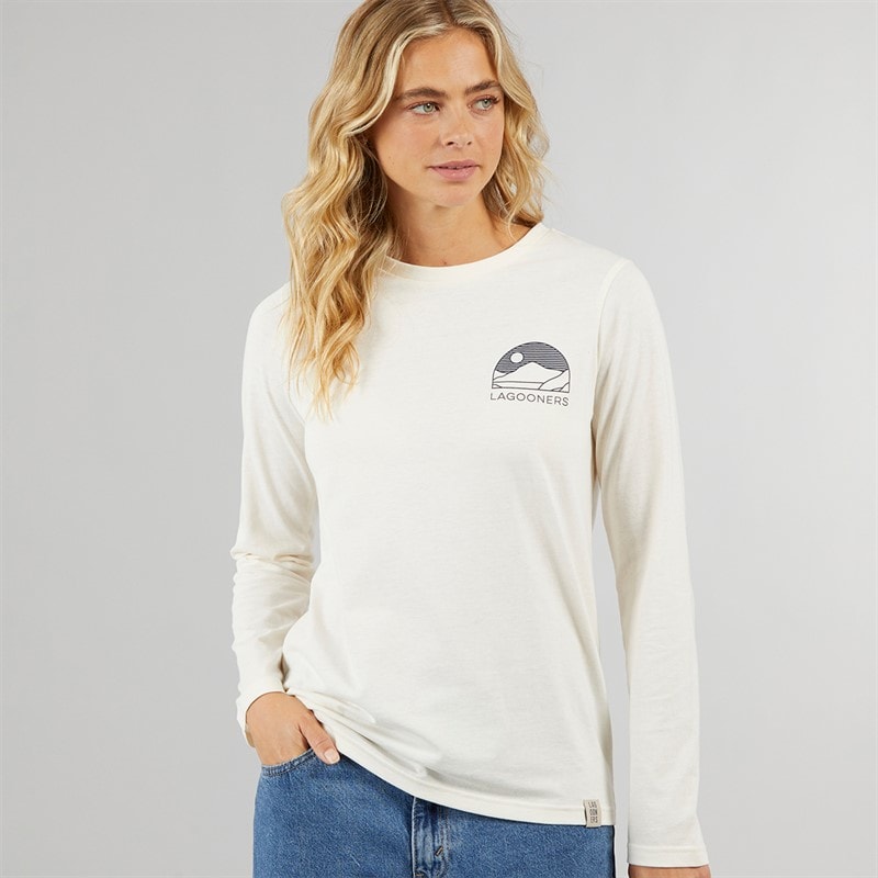 Dame fife langærmet t-shirt Ecru - Billede 2
