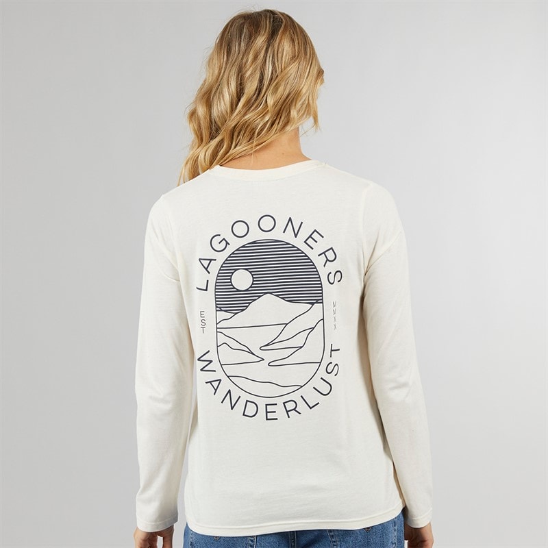 Dame fife langærmet t-shirt Ecru - Billede 3