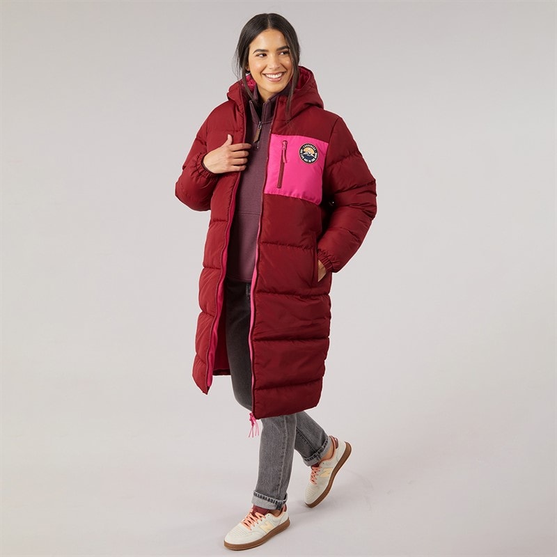 Dame excursion lang pufferjakke Bordeaux - Billede 4