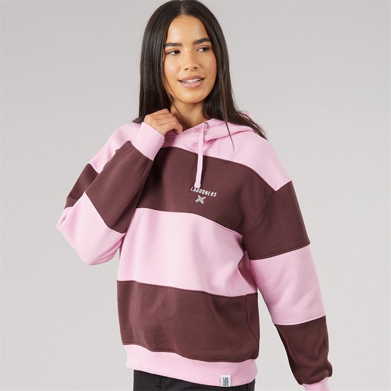 Lagooners Dame sky hættetrøje - Pink/Brun