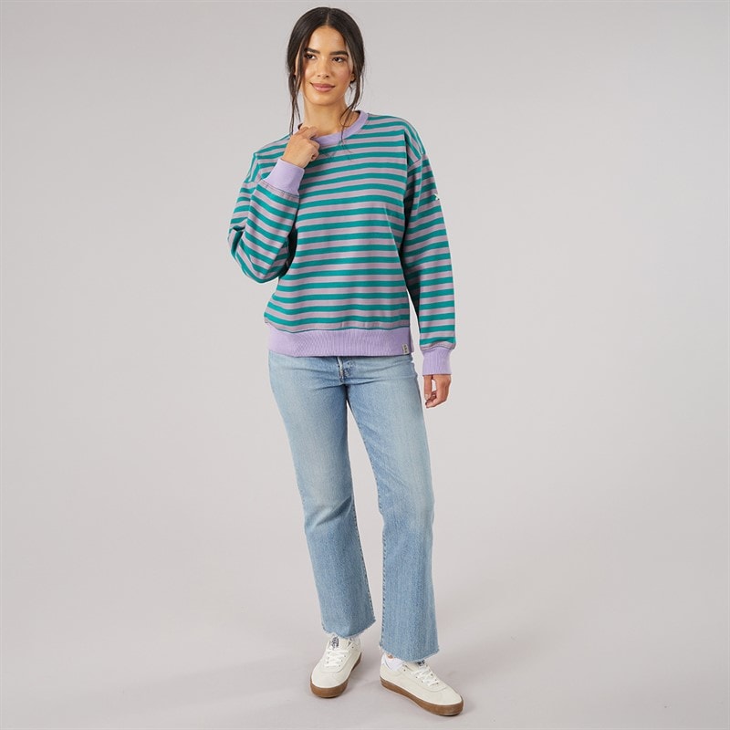 Dame dewwfall stribet sweatshirt Grape - Billede 4