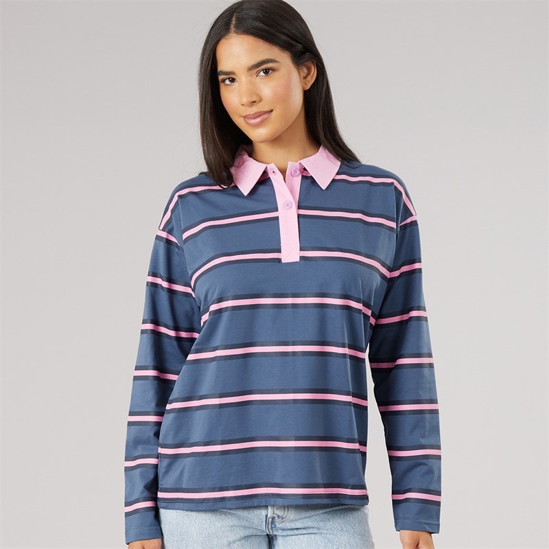 Lagooners Dame cederskjorte med krave - Stone Blue