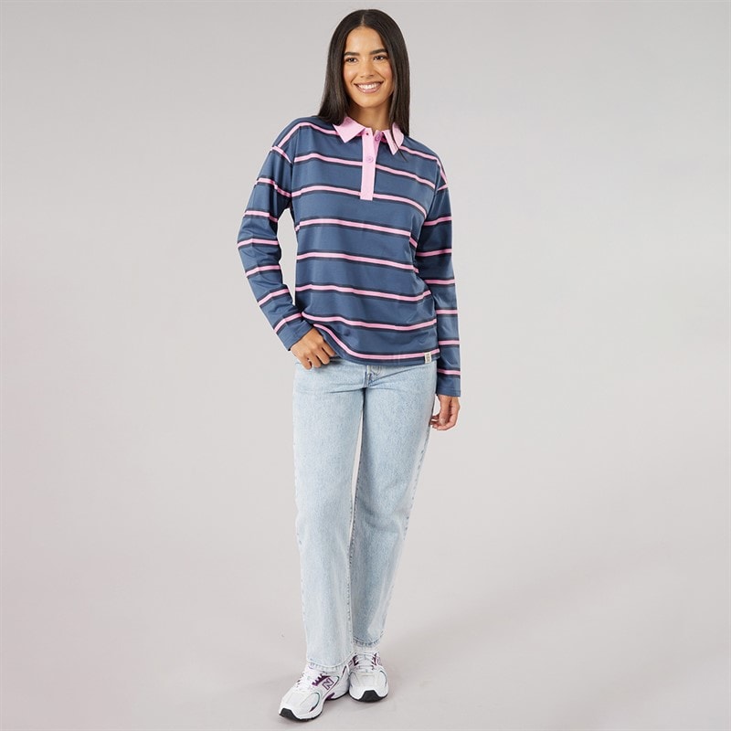 Dame cederskjorte med krave Stone Blue - Billede 4