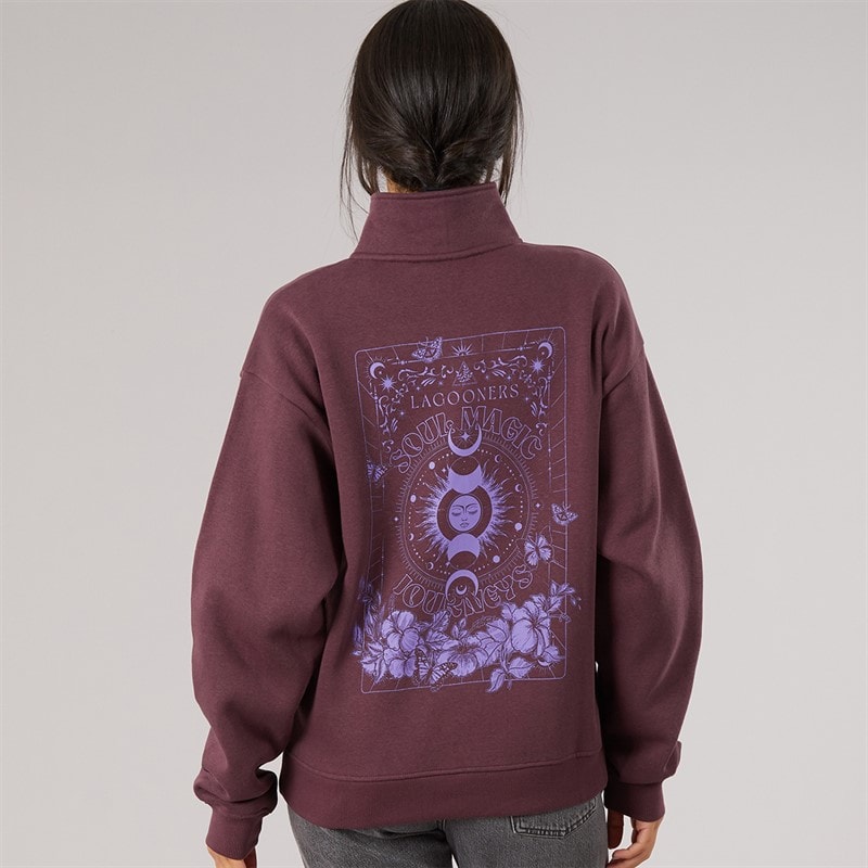 Dame hallowmere 1/4 lynlås sweatshirt Brun - Billede 3