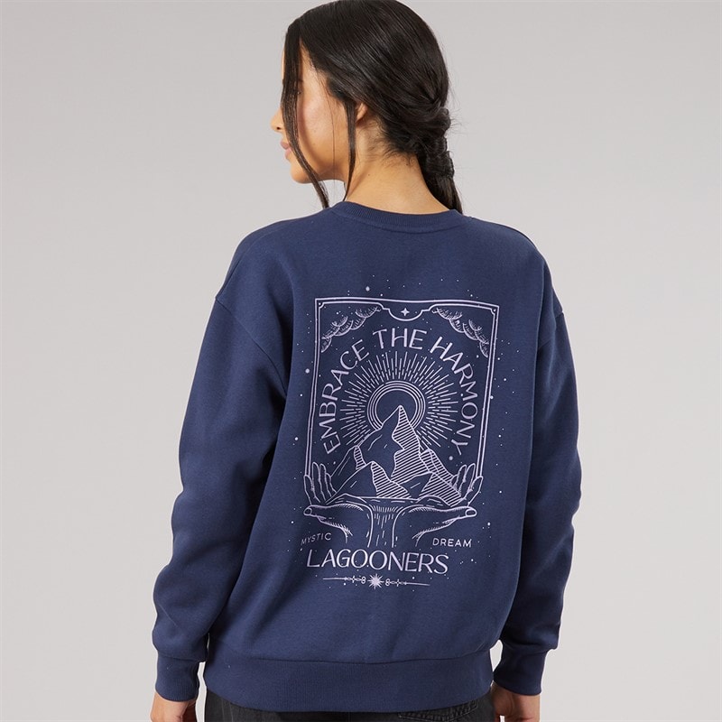 Dame willowmere grafisk sweatshirt Navy - Billede 3