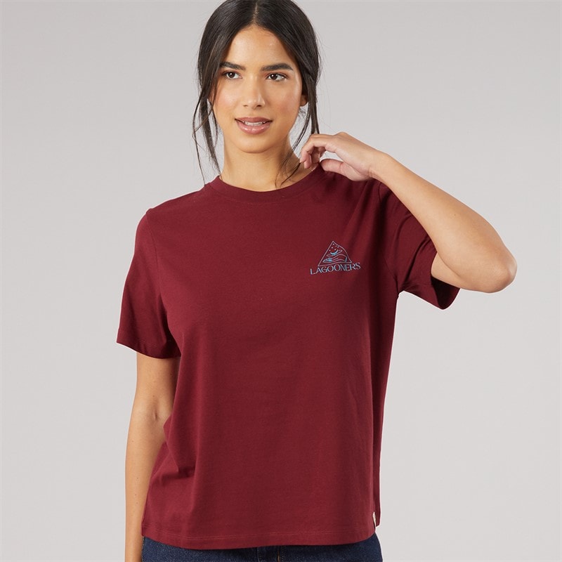 Dame fawn t-shirt Bordeaux - Billede 2