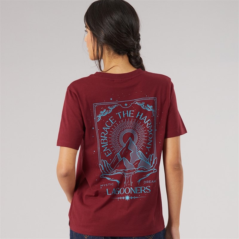 Dame fawn t-shirt Bordeaux - Billede 3