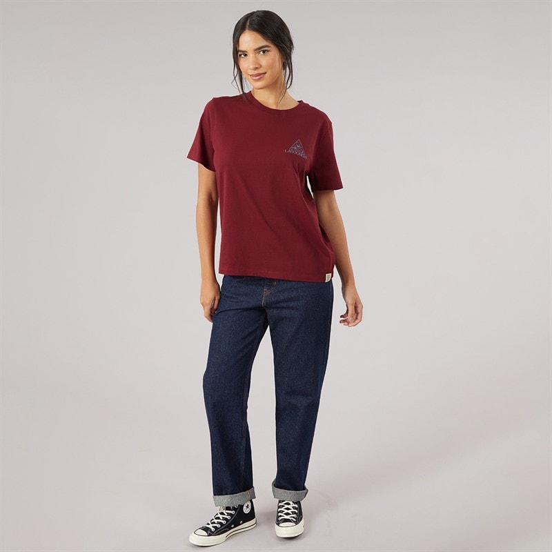 Dame fawn t-shirt Bordeaux - Billede 4