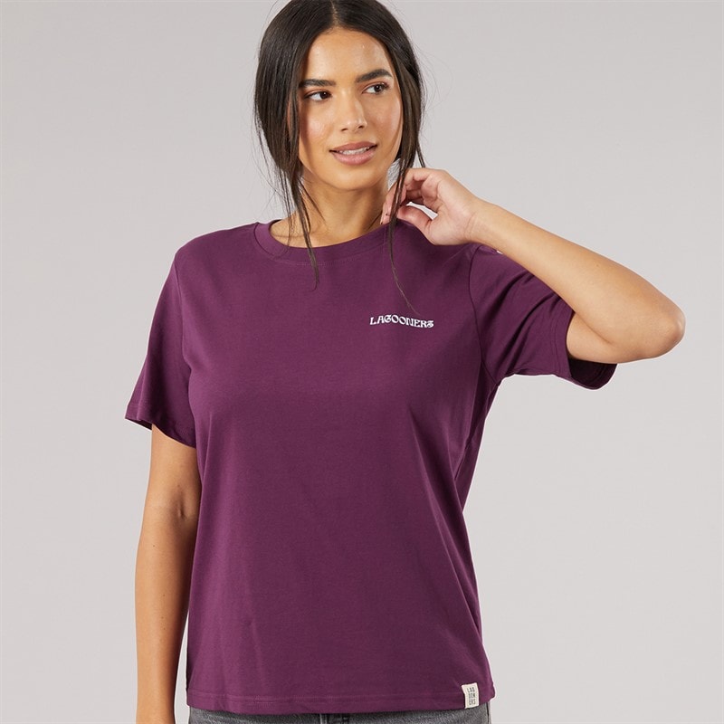 Dame meadow t-shirt Mørkelilla - Billede 2