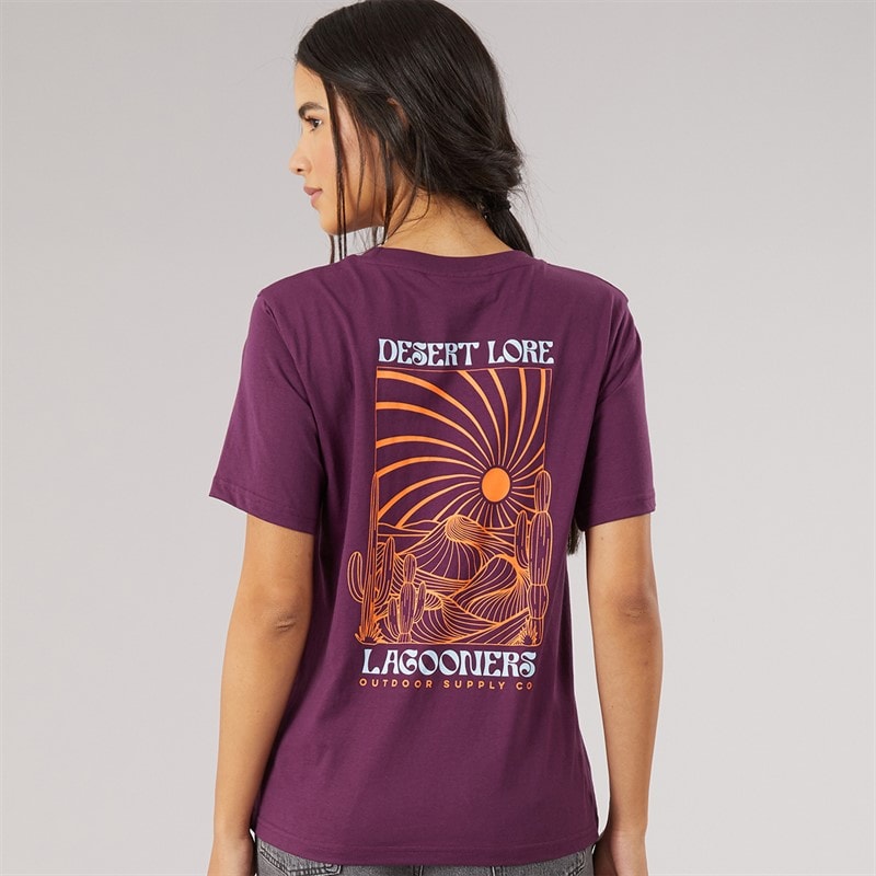 Dame meadow t-shirt Mørkelilla - Billede 3