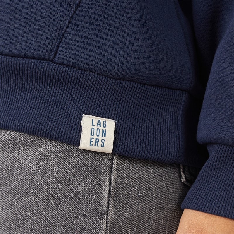 Dame elbmy hættetrøje Navy - Billede 4
