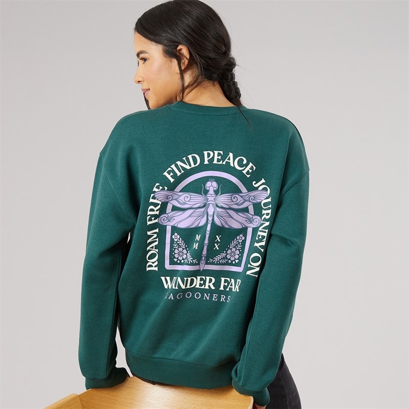Lagooners Dame thistleby grafisk sweatshirt - Deep Sea
