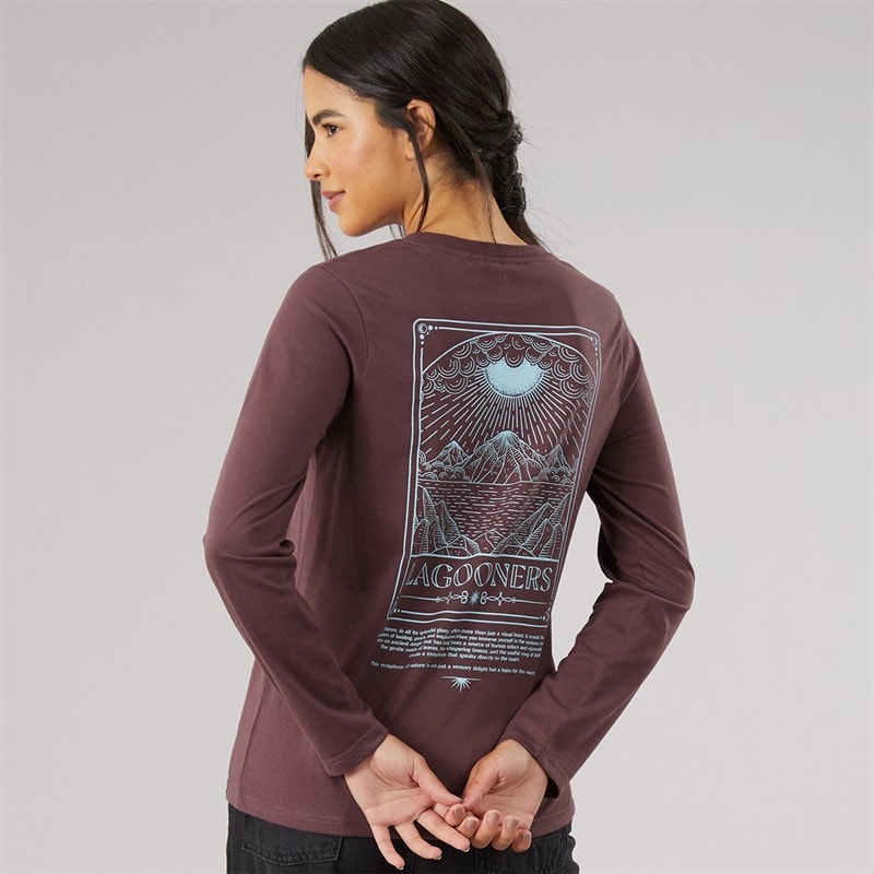 Lagooners Dame grove langærmet t-shirt - Brun