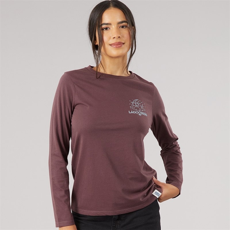 Dame grove langærmet t-shirt Brun - Billede 2