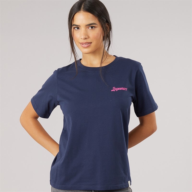 Dame bregne t-shirt Navy - Billede 2