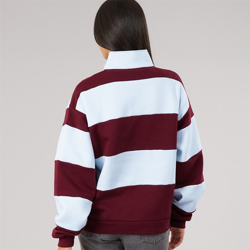 Dame birchden 1/4 zip sweatshirt Ice Blue/Bourgogne - Billede 2