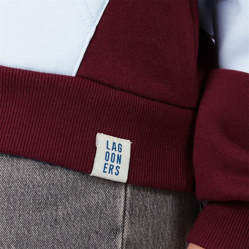 Dame birchden 1/4 zip sweatshirt Ice Blue/Bourgogne - Billede 5