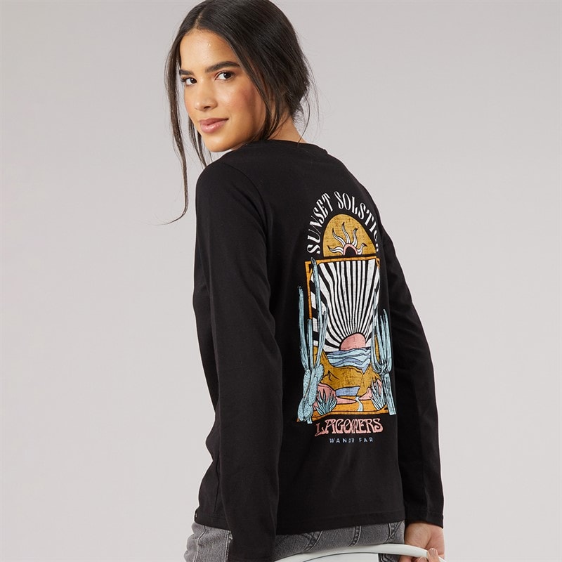 Dame oak langærmet t-shirt Sort - Billede 1