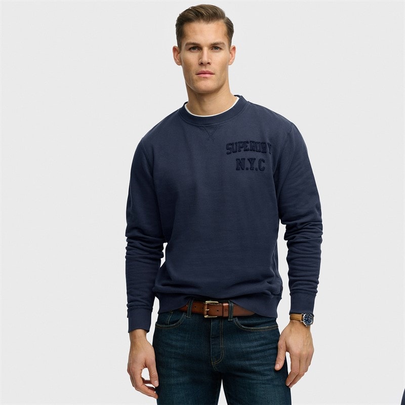 Herre vintage atletisk tonet sweatshirt Lauren Navy - Billede 3