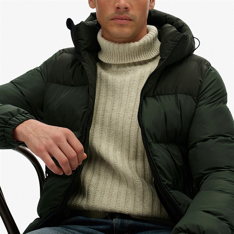 Herre colourblock pufferjakke Surplus Goods Olive Green - Billede 2