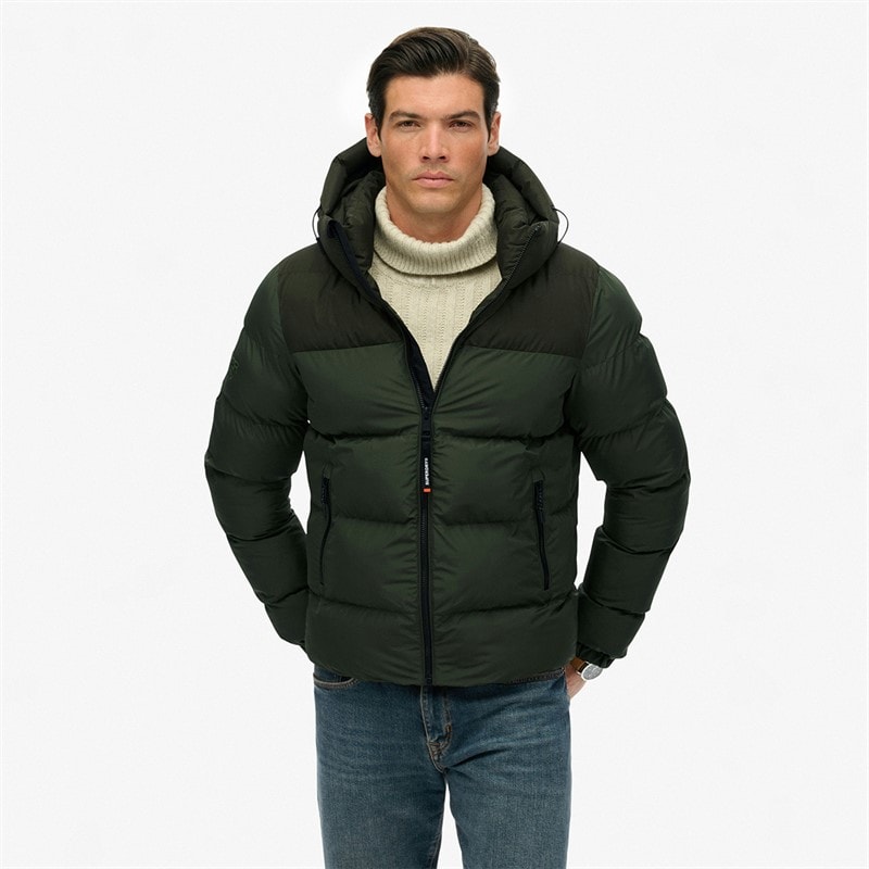 Herre colourblock pufferjakke Surplus Goods Olive Green - Billede 3