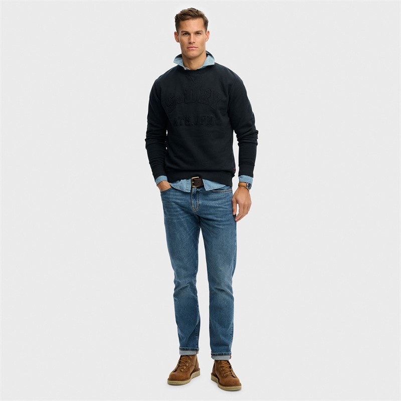 Herre vintage atletisk tonet sweatshirt Eclipse Navy - Billede 3